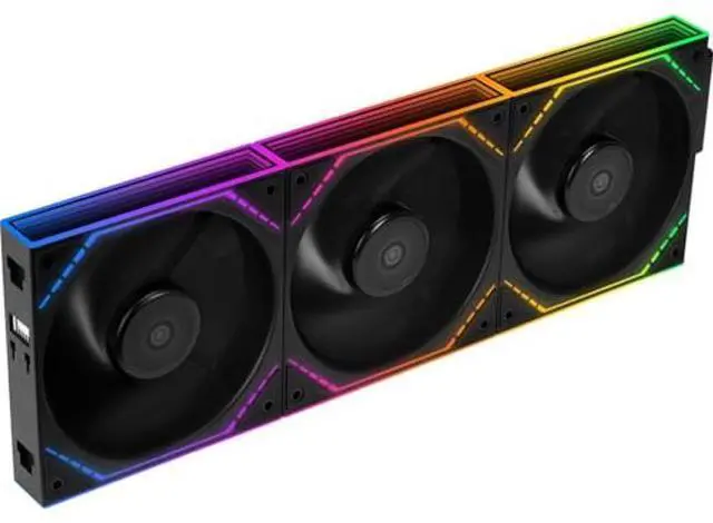 Main image of TL-M12QR X3 120mm ARGB PC Fans  Reverse Blade Design, 1500RPM, Silent Operation, Daisy-Chain Connection, with Infinite Mirror Effect (Black-3Pack)