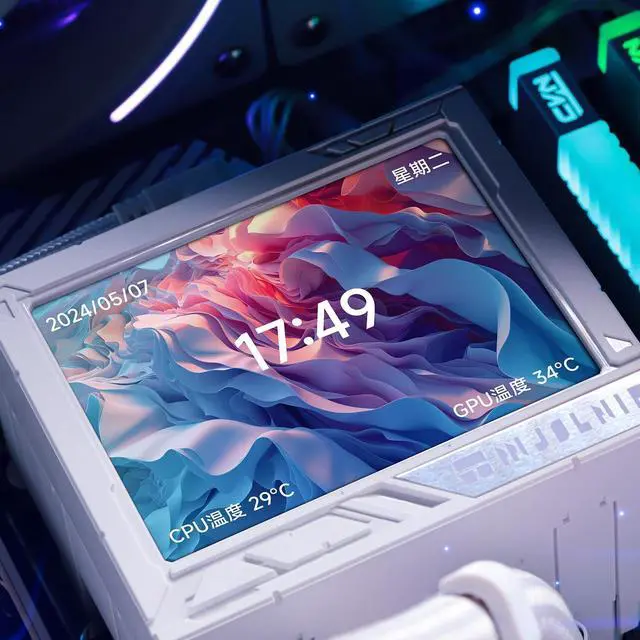 Alt view image 3 of 5 - Thermalrlght Mjolnir Vision 360 ARGB White CPU Water Cooler,3 PWM Fans Water Cooling System with 2000PRM,for AM4/AM5&Intel LGA1851/1700, Magnetic Detachable LCD Screen with 320 * 240 Resolution