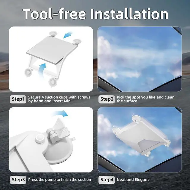 Alt view image 5 of 5 - Starlink Mini Suction Cup Mount, 2 in 1 Starlink Mini Liquid Protective Case Cover Suction Mount Kit for Sunroof Mounting Truck, Boat, Car Roof, RV Window