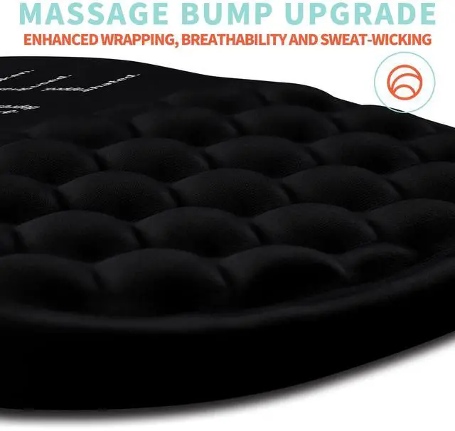 Alt view image 3 of 5 - Kuosgm Ergonomic Mouse Pad Wrist Support with Memory Foam Massage Bulge, Carpal Tunnel Pain Relief Mousepad Wrist Rest for Mouse(12x8 inch, I Am Fine)