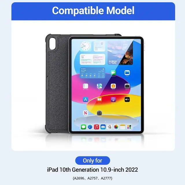 Alt view image 2 of 5 - Omikamo for iPad 10th Generation Case with Computer Keyboard, 7 Color Backlit Magnetic Wireless Keyboard for iPad 10th Gen 10.9 in, Multi-Touch Trackpad, Pen Holder, 2 Bluetooth Device Connection