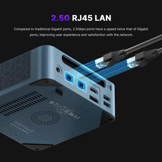 Alt view image 5 of 5 - BOSGAME P2 Plus Mini PC, 12th Intel i7-12700H Mini Computers, 32GB DDR5, 512GB PCIe SSD, 4K Triple Display & USB4, RJ45 Dual LAN & Wi-Fi 6E & BT5.2, Desktop Computers for Home, Office, Design