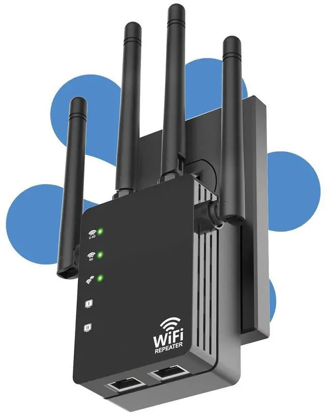 Main image of WiFi Extender Signal Booster Covers 12880 Sq.ft, WiFi Extender for Home and Outdoor, Compatible with 105 Devices, Dual Band 5GHz/2.4GHz, WiFi Repeater Range Extender