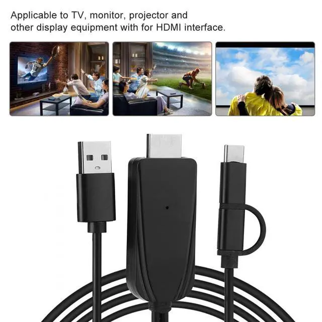 Alt view image 2 of 5 - Tgoon Screen Share Adapter, Same Screen Cable USB C to 1080P HD Support for Miraplug APP Convenient to Use Lightweight for Office for TV