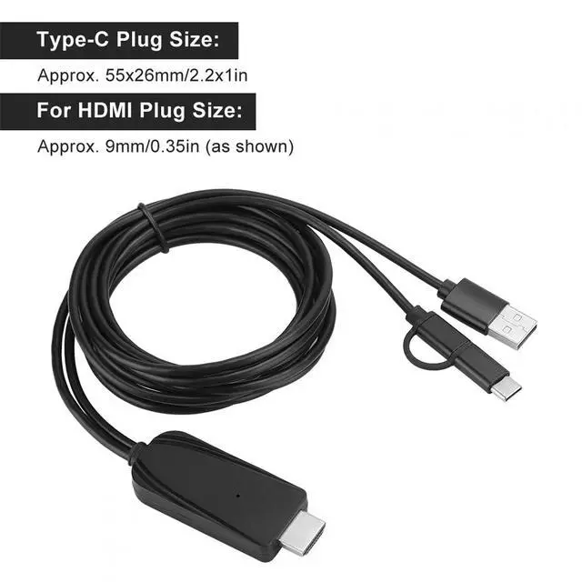 Alt view image 4 of 5 - Tgoon Screen Share Adapter, Same Screen Cable USB C to 1080P HD Support for Miraplug APP Convenient to Use Lightweight for Office for TV
