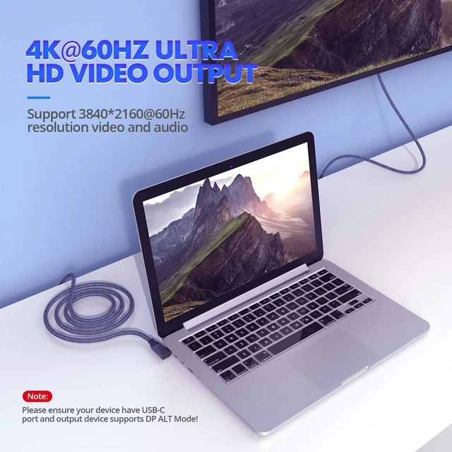Alt view image 4 of 5 - USB C Right Angle Cable 100W 15ft 2Pack, 4K Video USBC to USBC 3.2 Cable