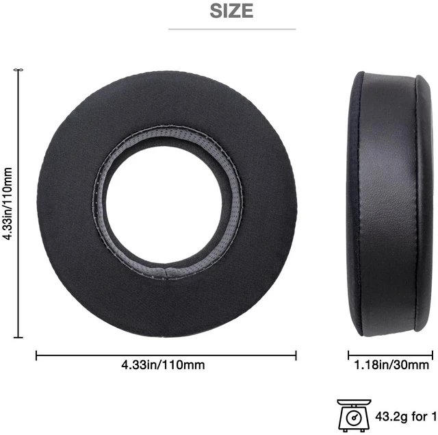 Alt view image 3 of 5 - Voarmaks Larger Size 100mm Cooling Gel Over Ear Pads Replacement Cushion Compatible with Grado SR80 SR80x SR80E SR60 SR60i GS1000 SR325 SR225 RS1 and More