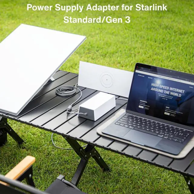 Alt view image 2 of 5 - Steinwhale 195W Power Supply Adapter for Starlink Gen 3, 57V 3.42A Charger with Detachable C8 Power Cord & Waterproof DC Female Port, Replacement for Standard Kit Gen 3 Accessories