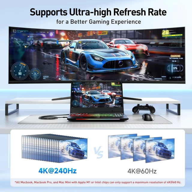 Alt view image 4 of 5 - Cable Matters 8K Mini DisplayPort 1.4 to HDMI 2.1 Cable, 6ft / 1.8m