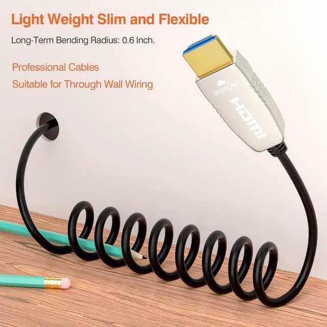 Alt view image 5 of 5 - RUIPRO 4K HDMI Fiber Optic Cable 165 Feet 18Gbps 4K@60Hz ARC HDR10 Ultra Slim Flexible HDMI 2.0b Cable