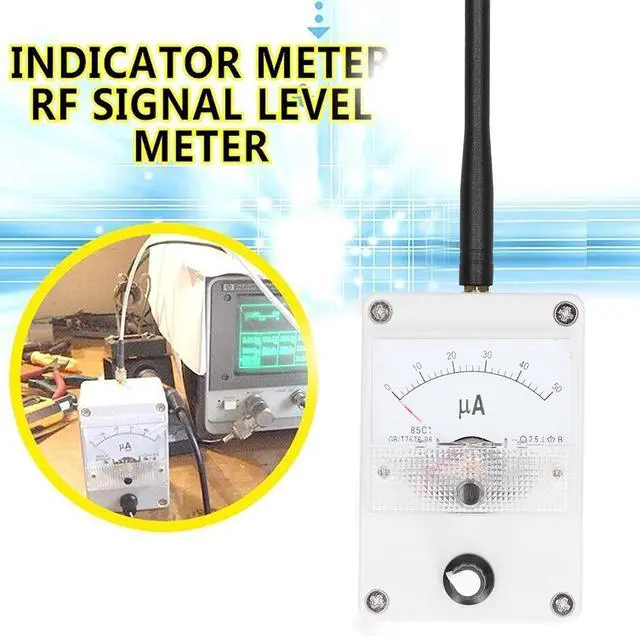 Alt view image 2 of 5 - RF Level Meter Dial Type 100K?1000MHz Field Strength Indicator Meter with Antenna Suitable for Radio Antenna Radiation