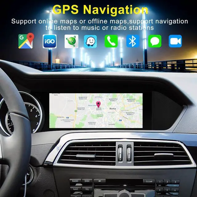 Alt view image 5 of 5 - 8.8 Inch Carplay Screen for Benz C Class W204 S204 2011-2015 Year with NTG 4.5, Car Touchscreen Wireless CarPlay Android Auto Car Stereo Multimedia Radio Receiver