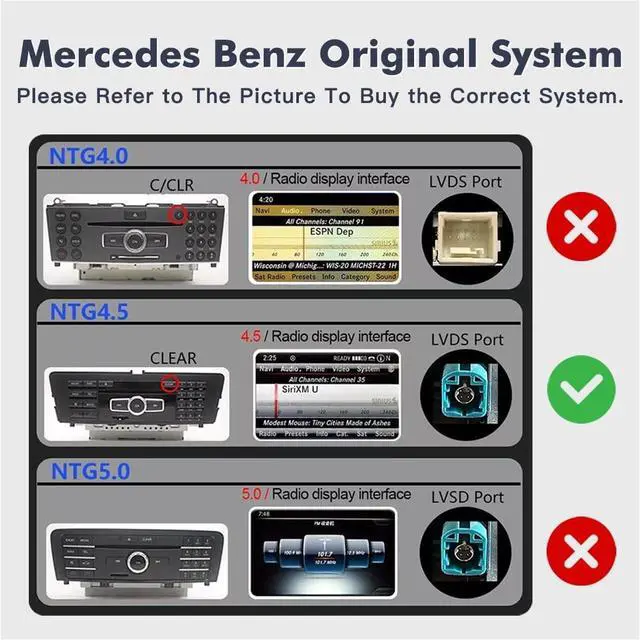 Alt view image 3 of 5 - 8.8 Inch Carplay Screen for Benz C Class W204 S204 2011-2015 Year with NTG 4.5, Car Touchscreen Wireless CarPlay Android Auto Car Stereo Multimedia Radio Receiver