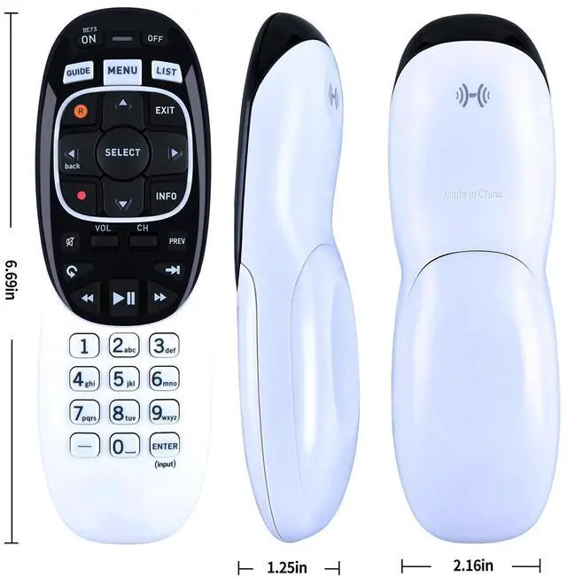 Alt view image 2 of 4 - RYQIF RC73 Universal Replacement Remote Controller (Replaces RC71/RC72) Fits DirecTV HR20 HR21 HR34 HR44 HR54