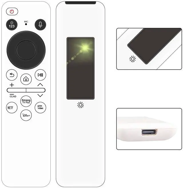 Alt view image 3 of 5 - Voice Replacement Remote Work for Samsung Smart TV QN65LS03DDFXZA QN65LS03DAFXZA LS32DM703UNXZA QN85LS03DDFXZA LS27CM701UNXZA QN55LS03DDFXZA QN85LS03DAFXZA QN50LS03DDFXZA LS32DM801UNXZA LS43DM70