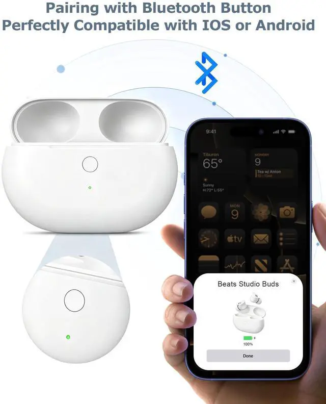 Alt view image 4 of 5 - XCZNAGS Charging Case Replacement for Studio Buds & Studio Buds+: 660mAh Earbuds Charger Case with Bluetooth Sync Button & USB-C Cable