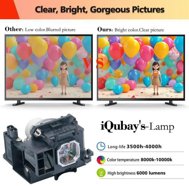 Alt view image 3 of 5 - iQubay NP15LP Replacement Projector Lamp Bulb for NEC M260X M260W M300X M300XG M260XS M230X M271W M271X M311X with Housing