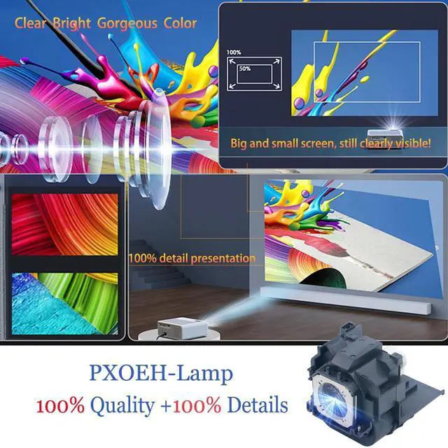 Alt view image 4 of 5 - PXOEH A+ Quality ET-LAEF100 Replacement Projector Lamp for Panasonic PT-EZ590 PT-EW650 PT-EX620 PT-EW550 PT-EX520 PT-FZ570 PT-FW530 PT-FX500 PT-FW430 PT-FX400 PT-EZ590U PT-EZ590L with Housing
