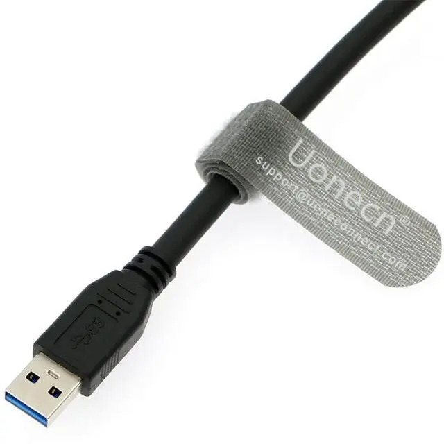 Alt view image 5 of 5 - Uonecn USB 3.0 USB-A Data Cable to Right Angle Micro B Connector with Double Screw Lock Shielded Cable for Industrial Camera.
