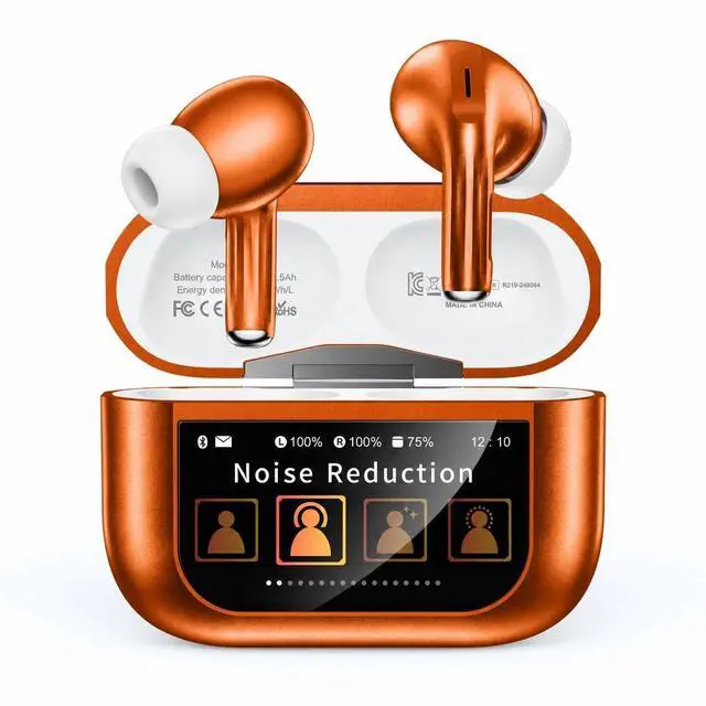Main image of Bucephalus Wireless Earbuds, Bluetooth 5.4 Ear Buds, ENC Noise Cancelling Headphones with 48H Playtime, Bass Stereo Sound, Compatible with iPhone, Android, Pad - Bright Orange