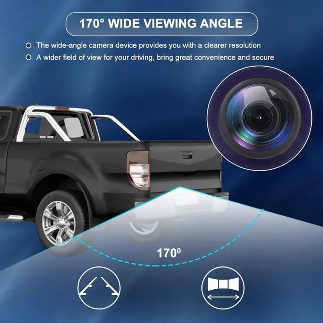 Alt view image 5 of 5 - Partselect HC3Z-19G490-X Rear View Backup Camera Replacement for Ford F250 F350 Super Duty 2017 2018 2019 6.2L / 6.7L / 7.3L V8 Back Up Camera Replaces# HC3Z-19G490-E (Just for Round Hole Plug)