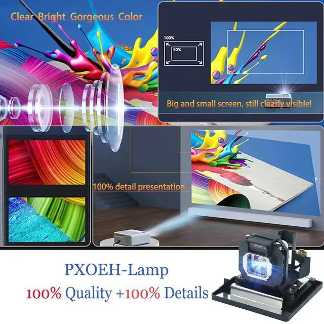 Alt view image 3 of 4 - PXOEH ET-AE1000 for Panasonic PT-AE1000 PT-AE2000 PT-AE3000 TH-AE1000 TH-AE2000 TH-AE3000 PT-AE1000U PT-AE2000U PT-AE3000U Replacement Projector Lamp Bulb with Housing