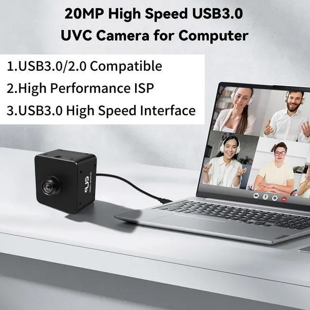 Alt view image 4 of 5 - IFWATER 5K USB3.0 Industrial Camera,20MP 5120x3840 High Resolution Webcam,85 HFOV No Distortion Lens,Support USB3.0/2.0 High Speed Transmission,Plug&Play for Windows Linux Mac Android System