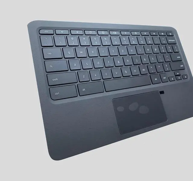Alt view image 4 of 5 - Lyinsen Replacement for HP Chromebook 11A G6 EE Series Laptop Upper Case Palmrest Keyboard Touchpad Assembly Part 11.6" L52192-001 L92224-001 Top Cover Black(New)