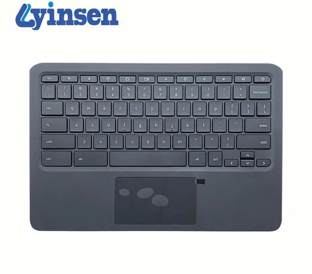 Alt view image 2 of 5 - Lyinsen Replacement for HP Chromebook 11A G6 EE Series Laptop Upper Case Palmrest Keyboard Touchpad Assembly Part 11.6" L52192-001 L92224-001 Top Cover Black(New)