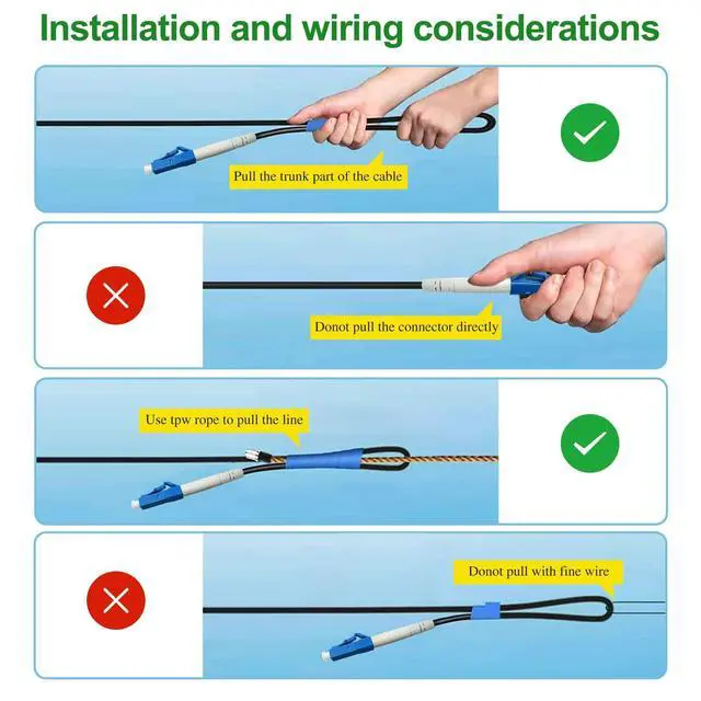 Alt view image 4 of 5 - Bangun 100 Meters LC to LC Outdoor Armored Simplex Fiber Patch Cable, Single Mode Fiber Optic Cable Jumper Optical Patch Cord, 9/125um, (OS1/OS2 Compatible), Low Friction LSZH Black