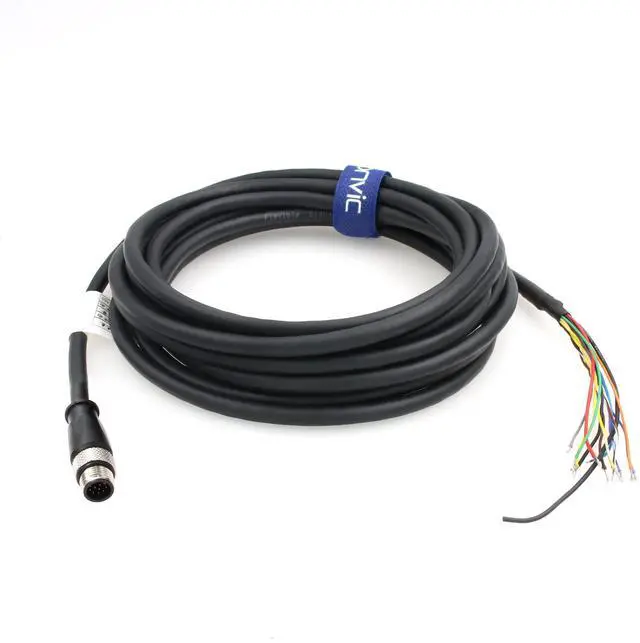 Main image of Eonvic M12 12 Pin A Code Male to Flying Leads CCB-PWRIO High Flex Shielded Cable for Cognex Camera in Sight 2000 Series Visual Sensors in Sight 2000 7000 8000 Zebra FXR90 Reader