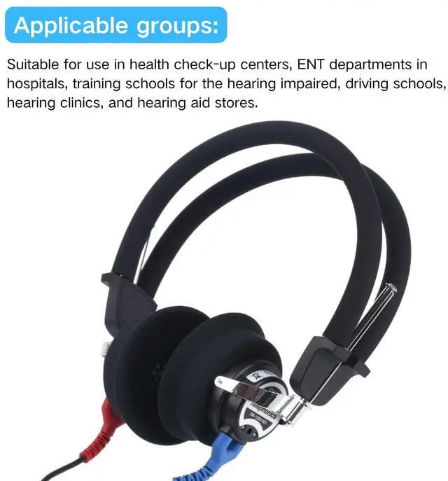 Alt view image 2 of 5 - Pryqutia Audiometer Earphone Air Conduction Headphone for Hearing Test, Air Transducers Headsets Headphone for DD45 and TDH39
