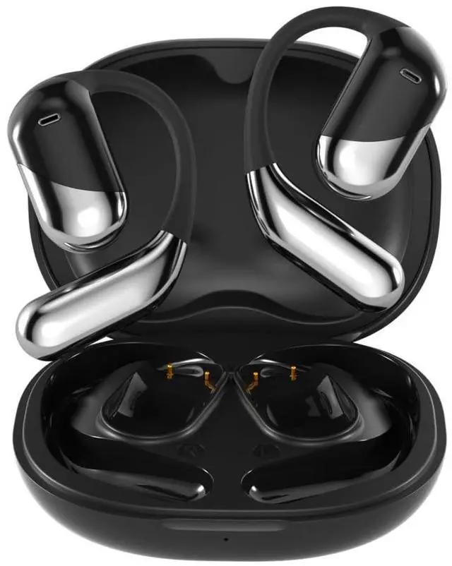 Alt view image 2 of 5 - JUNJIEUNVO Q16 PRO Wireless Translation Earbuds with 70 Hour Bluetooth 5.4 Sports, Open wear, Wireless Bluetooth Smart Touch Screen, Ear Cup Earbuds with Ear Hooks, IPX5 Waterproof (Blac