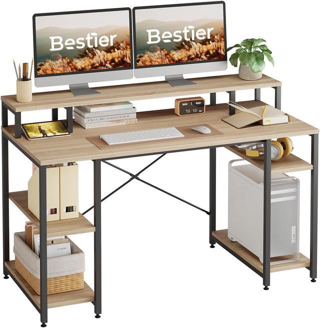 Bestier 55 in. Office Desk with Storage Drawers and Keyboard Tray