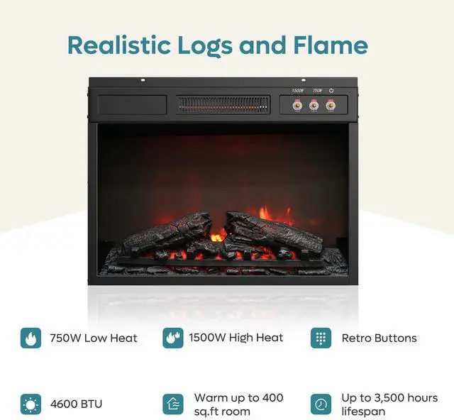 Alt view image 5 of 7 - Bestier 70" Electric Fireplace TV Stand for TVs Up to 80", Modern Fireplace Entertainment Center with Storage Cabinets, LED Lights, Open Shelves and Cable Holes for Living Room, Grey