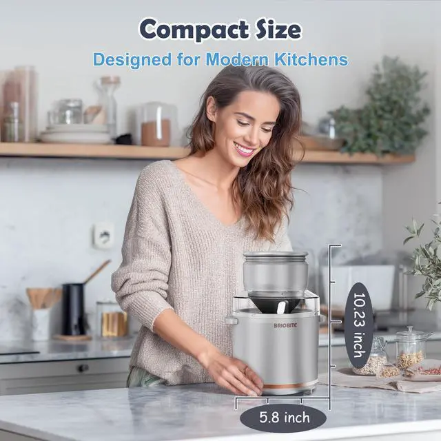 Alt view image 7 of 7 - BRIOBITE 1.1 Quart Ice Cream Maker  Electric Ice Cream Machine for Gelato, Milkshakes & Sorbet, Perfect for 1-2 Servings, Easy to Use & Clean,Silver