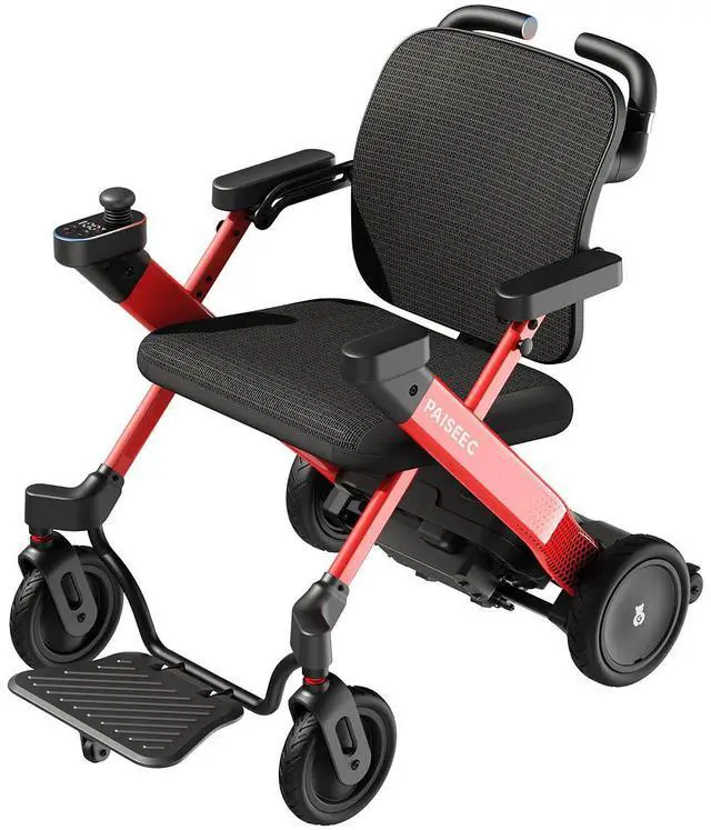 Alt view image 2 of 7 - PAISEEC 3in1 Electric Wheelchair with Push-Assist, Foldable Power Wheelchair for Travel, Indoor, Outdoor Use Right-Hand Joystick