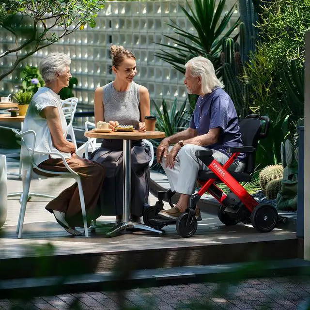 Alt view image 7 of 7 - PAISEEC 3in1 Electric Wheelchair with Push-Assist, Foldable Power Wheelchair for Travel, Indoor, Outdoor Use Right-Hand Joystick