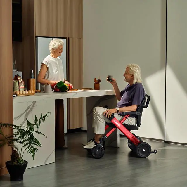 Alt view image 6 of 6 - PAISEEC 3in1 Electric Wheelchair with Push-Assist, Foldable Power Wheelchair for Travel, Indoor, Outdoor Use Left-Hand Joystick