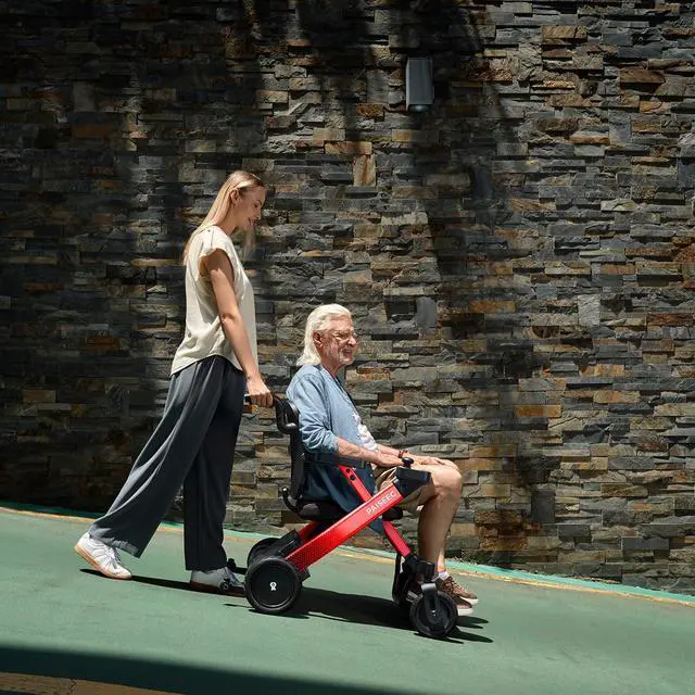 Alt view image 4 of 6 - PAISEEC 3in1 Electric Wheelchair with Push-Assist, Foldable Power Wheelchair for Travel, Indoor, Outdoor Use Left-Hand Joystick