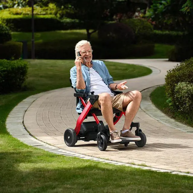 Alt view image 5 of 6 - PAISEEC 3in1 Electric Wheelchair with Push-Assist, Foldable Power Wheelchair for Travel, Indoor, Outdoor Use Left-Hand Joystick