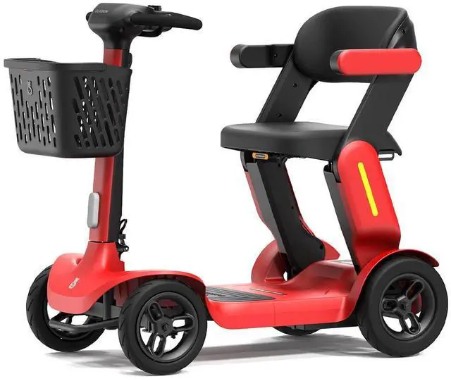Main image of PAISEEC S3 Foldable Mobility Scooter for Adults - 25 Miles Range, 6 mph, Lightweight Mobility Scooter, Large Wheels for Outdoor, Red