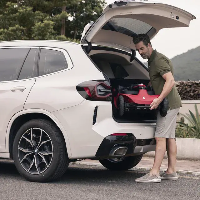 Alt view image 4 of 7 - PAISEEC S3 Foldable Mobility Scooter for Adults - 25 Miles Range, 6 mph, Lightweight Mobility Scooter, Large Wheels for Outdoor, Red