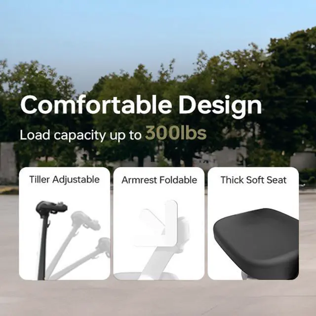 Alt view image 2 of 7 - PAISEEC S3 Foldable Mobility Scooter for Adults - 25 Miles Range, 6 mph, Lightweight Mobility Scooter, Large Wheels for Outdoor, White