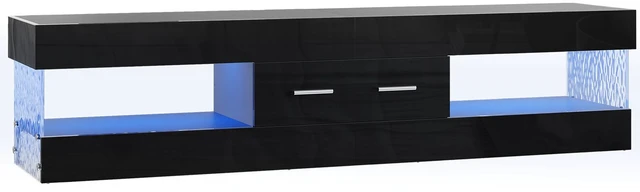 Alt view image 7 of 7 - Bestier 67 Inch TV Stand for 75 Inch TVs, Entertainment Center with Storage Drawer and LED Lights - Glossy Black