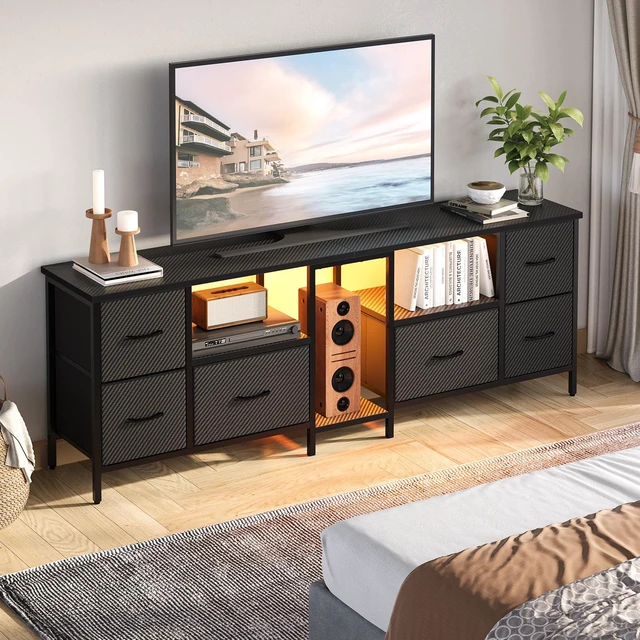 Alt view image 2 of 7 - 63 inch W TV Stand with RGB LED Light, 6 Drawers Media Console, Entertainment Center for TVs up to 70", Game Console for Living Room Bedroom