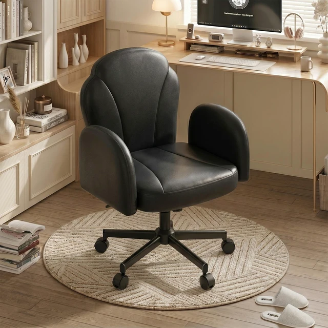 Main image of Criss Cross Chair Vanity Desk Chair with Foldable Armrests, Reclining Office Chair for Home Office, Makeup & Reading,Pet-Friendly