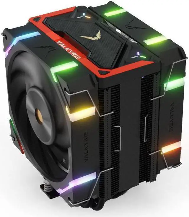 Alt view image 2 of 5 - Valkyrie Vind SL125 Black CPU Air Cooler  aRGB LEDs - AMD AM4/AM5 - Intel LGA1700/1200 - 6x Copper Heat Pipe, 2x Valkyrie X12 High Performance 120mm CPU Fan, Low Noise, LGA1151/1150, Low Profile