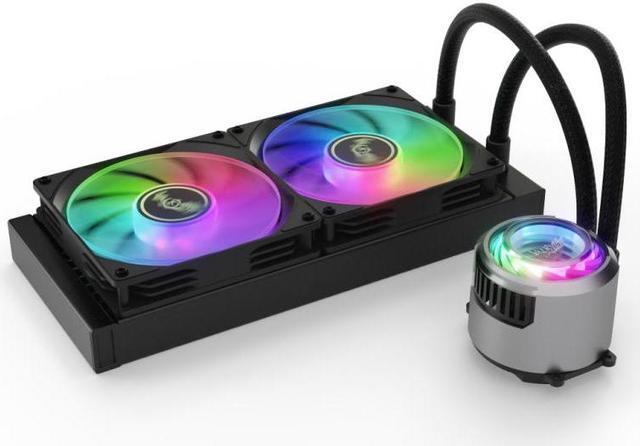 Alt view image 5 of 7 - Valkyrie Jarn 240 Black - AIO CPU Liquid Cooler - ARGB LEDs - 2x Fluid Dynamic Bearing 120mm Fans - 5 Year Warranty - 240mm Radiator, Compatible with AM4/AM5, AMD Ryzen 5 5600, 5800x3d, LGA1700/1200