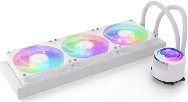 Main image of Valkyrie Jarn 360 White - AIO CPU Liquid Cooler - ARGB LEDs - 3x Fluid Dynamic Bearing 120mm Fans - 5 Year Warranty - 360mm Radiator, Compatible with AM4/AM5, AMD Ryzen 5 5600, 5800x3d, LGA1700/1200